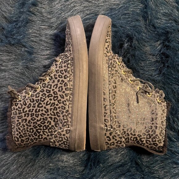 Sperry Cheetah Hightops - Crest High-Top Animal Print Sneaker Black Womens - Picture 7 of 10